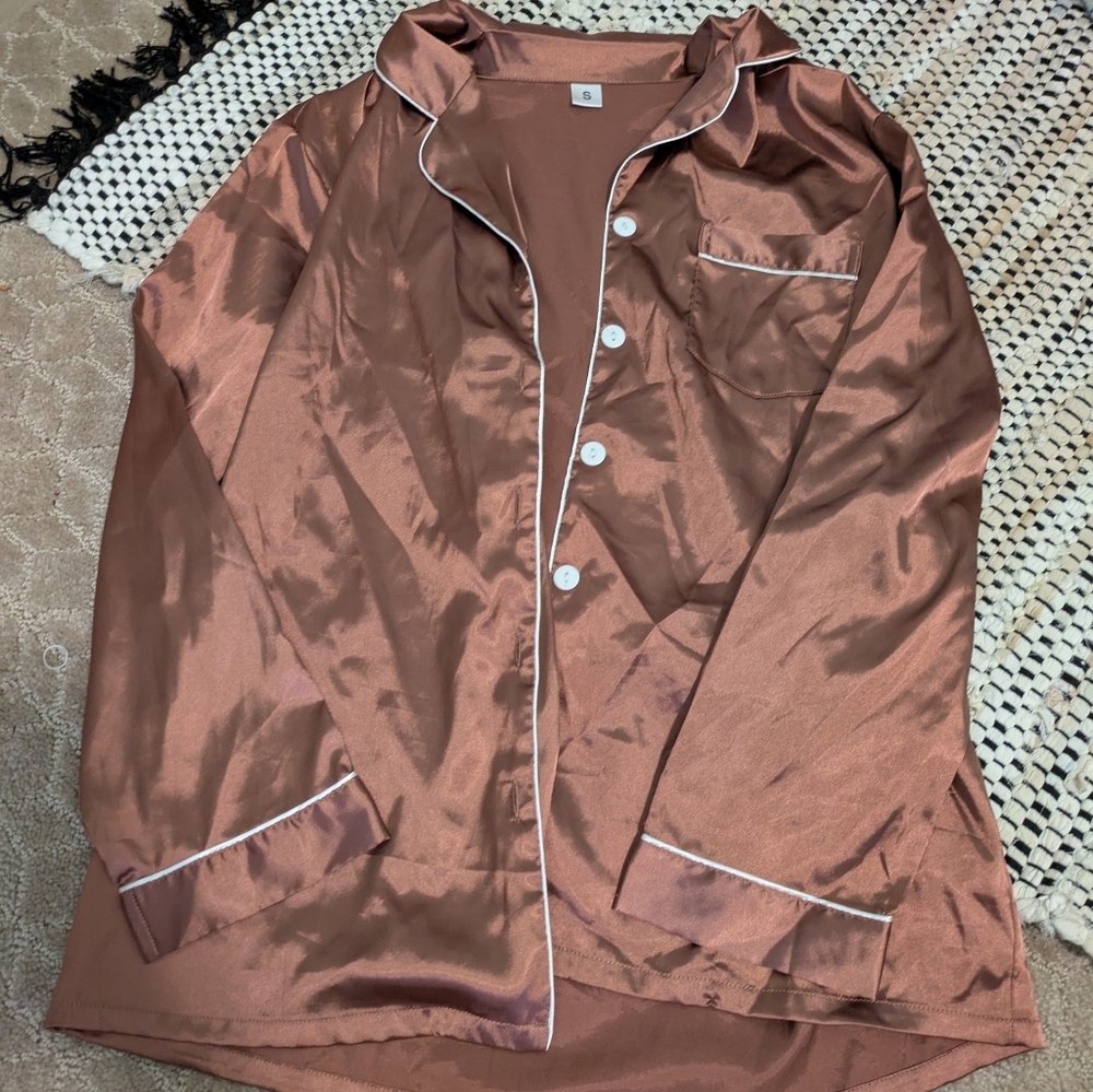 Amazon Women's Satin Pajama Pants - Copper